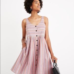 Scoopneck Tank Dress in Rainbow Stripe Large NWT